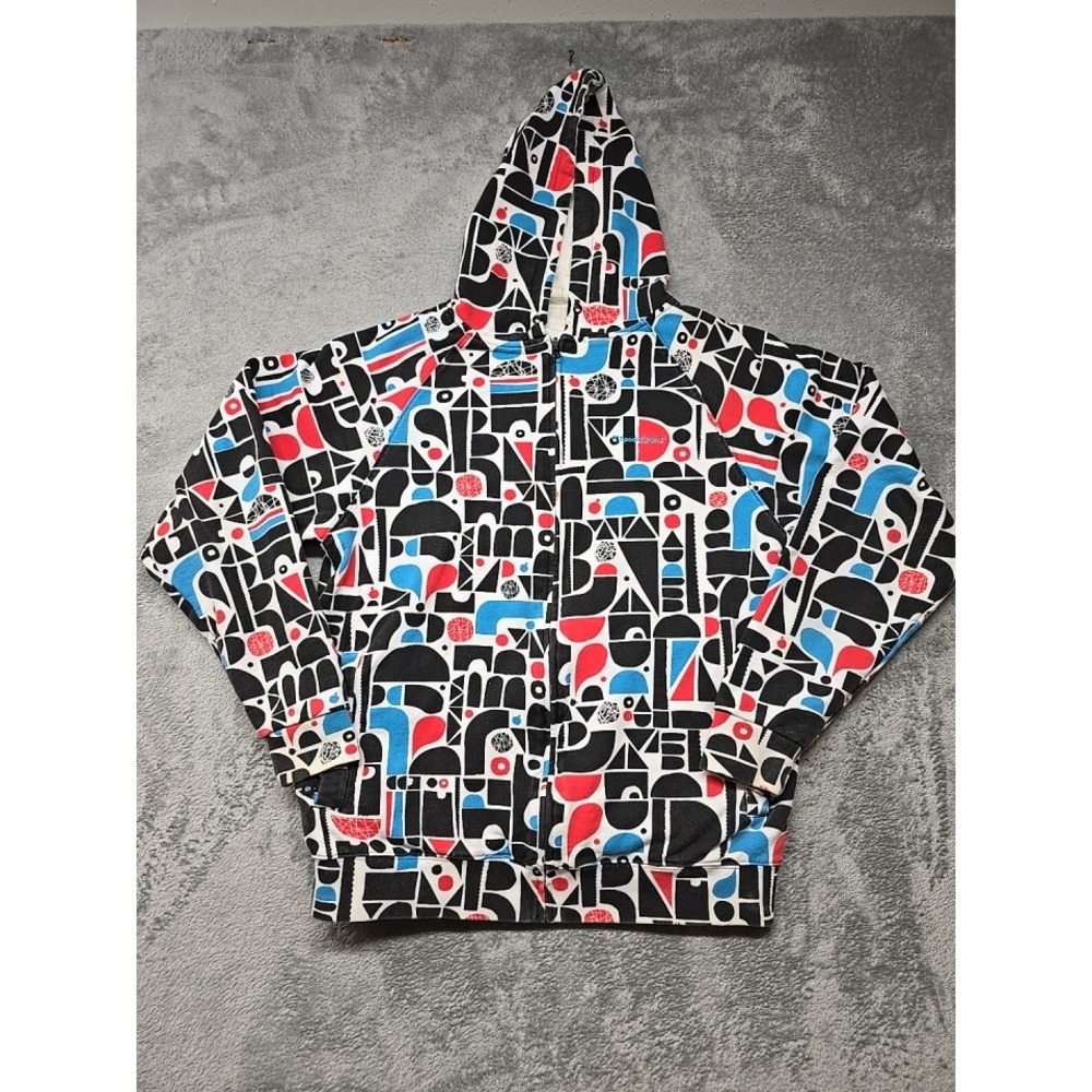 Y2K Special Blend Reversible Full Zip Hoodie Mens M Geometric Print Abstract